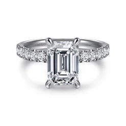 Gabriel & Co. Winslow - 14K White Gold Emerald Cut Diamond Engagement Ring