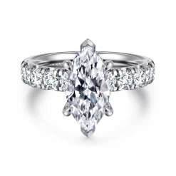 Outlet Gabriel & Co. Winslow - 14K White Gold Marquise Shape Diamond Engagement Ring