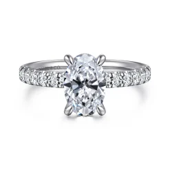 Clearance Gabriel & Co. Winslow - 18K White Gold Oval Diamond Engagement Ring