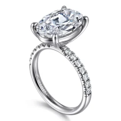 Sale Gabriel & Co. Winslow - 14K White Gold Oval Diamond Engagement Ring
