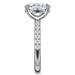 Best Gabriel & Co. Winslow - 14K White Gold Oval Diamond Engagement Ring