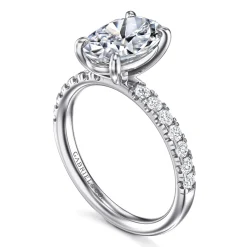 Best Gabriel & Co. Winslow - 14K White Gold Oval Diamond Engagement Ring