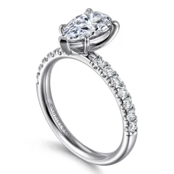 Best Gabriel & Co. Winslow - 18K White Gold Pear Shape Diamond Engagement Ring