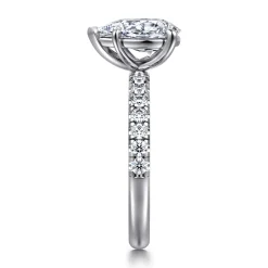 New Gabriel & Co. Winslow - 14K White Gold Pear Shape Diamond Engagement Ring