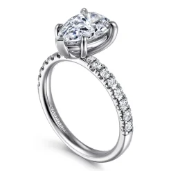 Sale Gabriel & Co. Winslow - 14K White Gold Pear Shape Diamond Engagement Ring