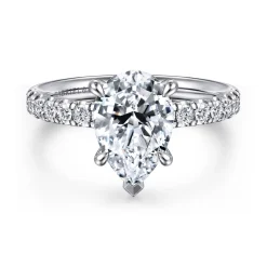Sale Gabriel & Co. Winslow - 14K White Gold Pear Shape Diamond Engagement Ring