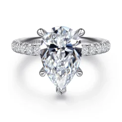Outlet Gabriel & Co. Winslow - 14K White Gold Pear Shape Diamond Engagement Ring