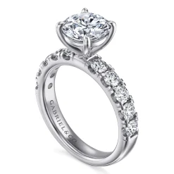 Outlet Gabriel & Co. Winslow - 14K White Gold Round Diamond Engagement Ring