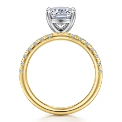Hot Gabriel & Co. Winslow - 14K White-Yellow Gold Elongated Cushion Diamond Engagement Ring