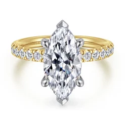 Online Gabriel & Co. Winslow - 14K White-Yellow Gold Marquise Shape Diamond Engagement Ring