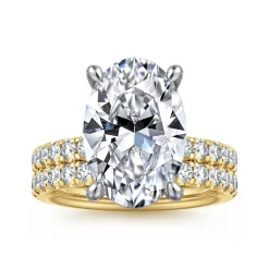 Best Gabriel & Co. Winslow - 14K White-Yellow Gold Oval Diamond Engagement Ring