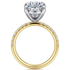 Best Gabriel & Co. Winslow - 14K White-Yellow Gold Oval Diamond Engagement Ring