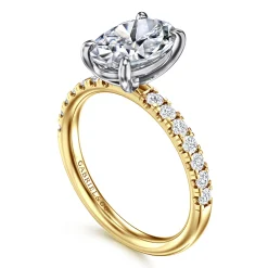 Hot Gabriel & Co. Winslow - 14K White-Yellow Gold Oval Diamond Engagement Ring