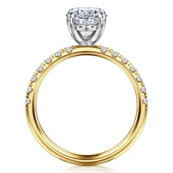 Hot Gabriel & Co. Winslow - 14K White-Yellow Gold Oval Diamond Engagement Ring