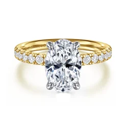 Hot Gabriel & Co. Winslow - 14K White-Yellow Gold Oval Diamond Engagement Ring