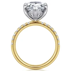 Outlet Gabriel & Co. Winslow - 14K White-Yellow Gold Pear Shape Diamond Engagement Ring