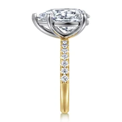Outlet Gabriel & Co. Winslow - 14K White-Yellow Gold Pear Shape Diamond Engagement Ring