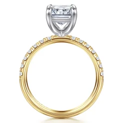 Best Gabriel & Co. Winslow - 14K White-Yellow Gold Radiant Cut Diamond Engagement Ring
