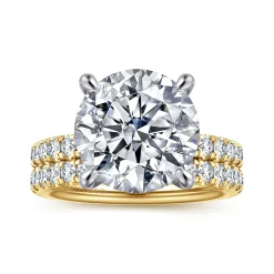 Discount Gabriel & Co. Winslow - 14K White-Yellow Gold Round Diamond Engagement Ring