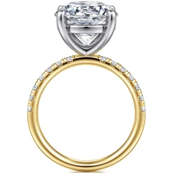 Discount Gabriel & Co. Winslow - 14K White-Yellow Gold Round Diamond Engagement Ring