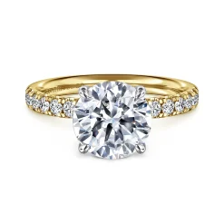 Online Gabriel & Co. Winslow - 14K White-Yellow Gold Round Diamond Engagement Ring
