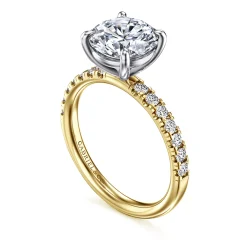 Online Gabriel & Co. Winslow - 14K White-Yellow Gold Round Diamond Engagement Ring