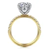 Discount Gabriel & Co. Winslow - 14K White-Yellow Gold Round Diamond Engagement Ring
