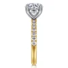 Clearance Gabriel & Co. Winslow - 14K White-Yellow Gold Round Diamond Engagement Ring