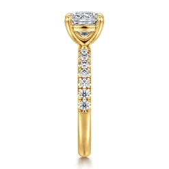 Best Gabriel & Co. Winslow - 18K Yellow Gold Cushion Cut Diamond Engagement Ring