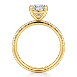 Best Gabriel & Co. Winslow - 18K Yellow Gold Cushion Cut Diamond Engagement Ring