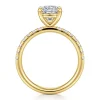 Sale Gabriel & Co. Winslow - 14K Yellow Gold Cushion Cut Diamond Engagement Ring