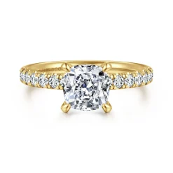 Sale Gabriel & Co. Winslow - 14K Yellow Gold Cushion Cut Diamond Engagement Ring