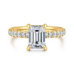 New Gabriel & Co. Winslow - 18K Yellow Gold Emerald Cut Diamond Engagement Ring