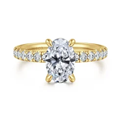 Discount Gabriel & Co. Winslow - 14K Yellow Gold Oval Diamond Engagement Ring