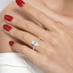 Outlet Gabriel & Co. Winslow - 14K Yellow Gold Oval Diamond Engagement Ring
