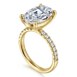 Discount Gabriel & Co. Winslow - 14K Yellow Gold Oval Diamond Engagement Ring