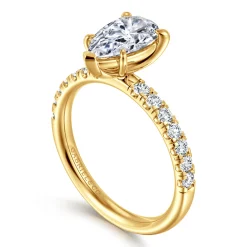 Gabriel & Co. Winslow - 18K Yellow Gold Pear Shape Diamond Engagement Ring