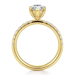 New Gabriel & Co. Winslow - 14K Yellow Gold Pear Shape Diamond Engagement Ring