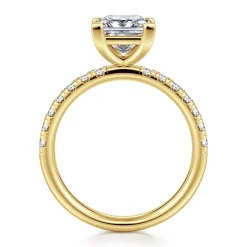 New Gabriel & Co. Winslow - 14K Yellow Gold Princess Cut Diamond Engagement Ring