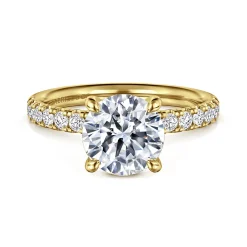 New Gabriel & Co. Winslow - 14K Yellow Gold Round Diamond Engagement Ring