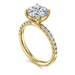 Best Gabriel & Co. Winslow - 14K Yellow Gold Round Diamond Engagement Ring