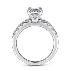 Best Gabriel & Co. Wyatt - 14K White Gold Princess Cut Diamond Engagement Ring