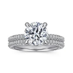 Best Gabriel & Co. Xenia - 14K White Gold Round Diamond Engagement Ring