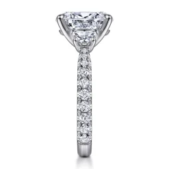 Online Gabriel & Co. Yasmine - 14K White Gold Oval Three Stone Diamond Engagement Ring