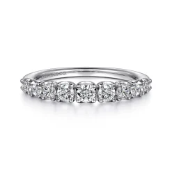 Clearance Gabriel & Co. York - 14K White Gold Round Diamond Anniversary Band - 0.5 ct