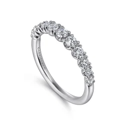 Clearance Gabriel & Co. York - 14K White Gold Round Diamond Anniversary Band - 0.5 ct