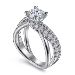 Gabriel & Co. Zaira - 14K White Gold Round Diamond Engagement Ring