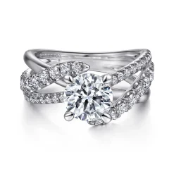 Online Gabriel & Co. Zaira - 14K White Gold Round Diamond Engagement Ring