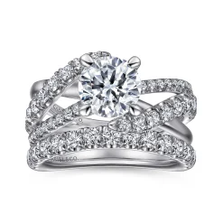 Online Gabriel & Co. Zaira - 14K White Gold Round Diamond Engagement Ring
