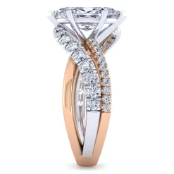 Best Gabriel & Co. Zaira - 14K White-Rose Gold Marquise Shape Free Form Diamond Engagement Ring